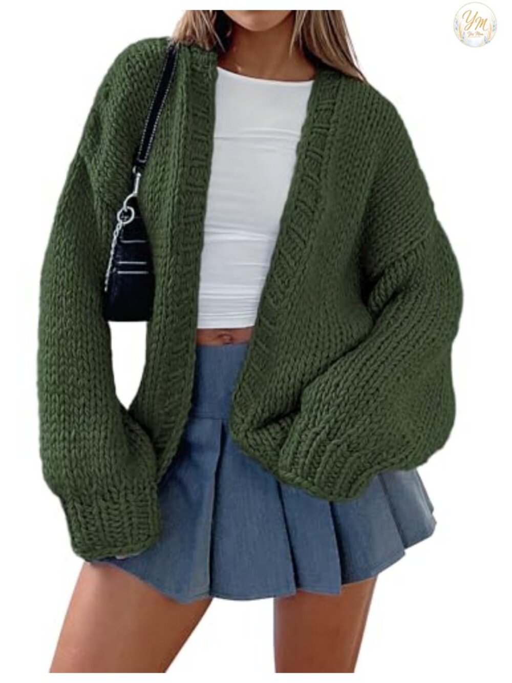 Womens Chunky Knit Open Front Cardigan Sweater Loose Fit Fall Layer